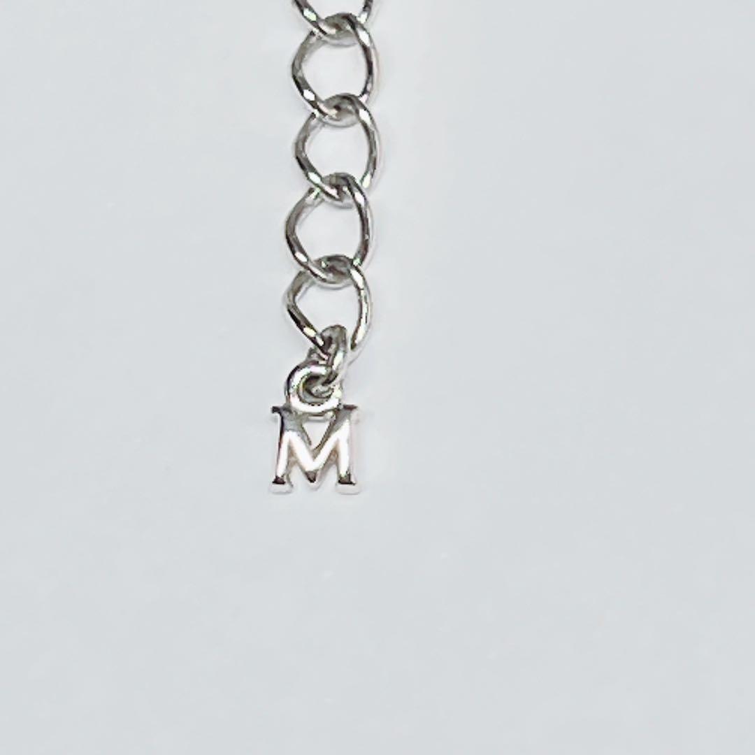 MIKIMOTO pearl necklace choker with 6.2mm pearls and sterling silver M charm on a 43.5cm adjustable chain