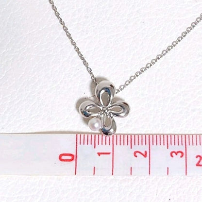Tasaki pearl necklace with flower motif made of silver 925 featuring 15mm pearls and 40cm adjustable length
