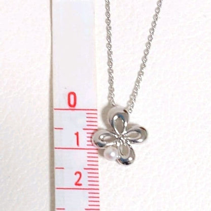 Tasaki pearl necklace with flower motif made of silver 925 featuring 15mm pearls and 40cm adjustable length