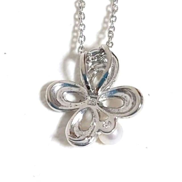 Tasaki pearl necklace with flower motif made of silver 925 featuring 15mm pearls and 40cm adjustable length