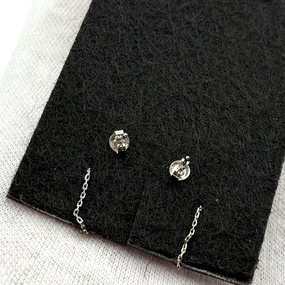 Agete K10WG necklace and earring set featuring blue stones with 40 cm necklace length