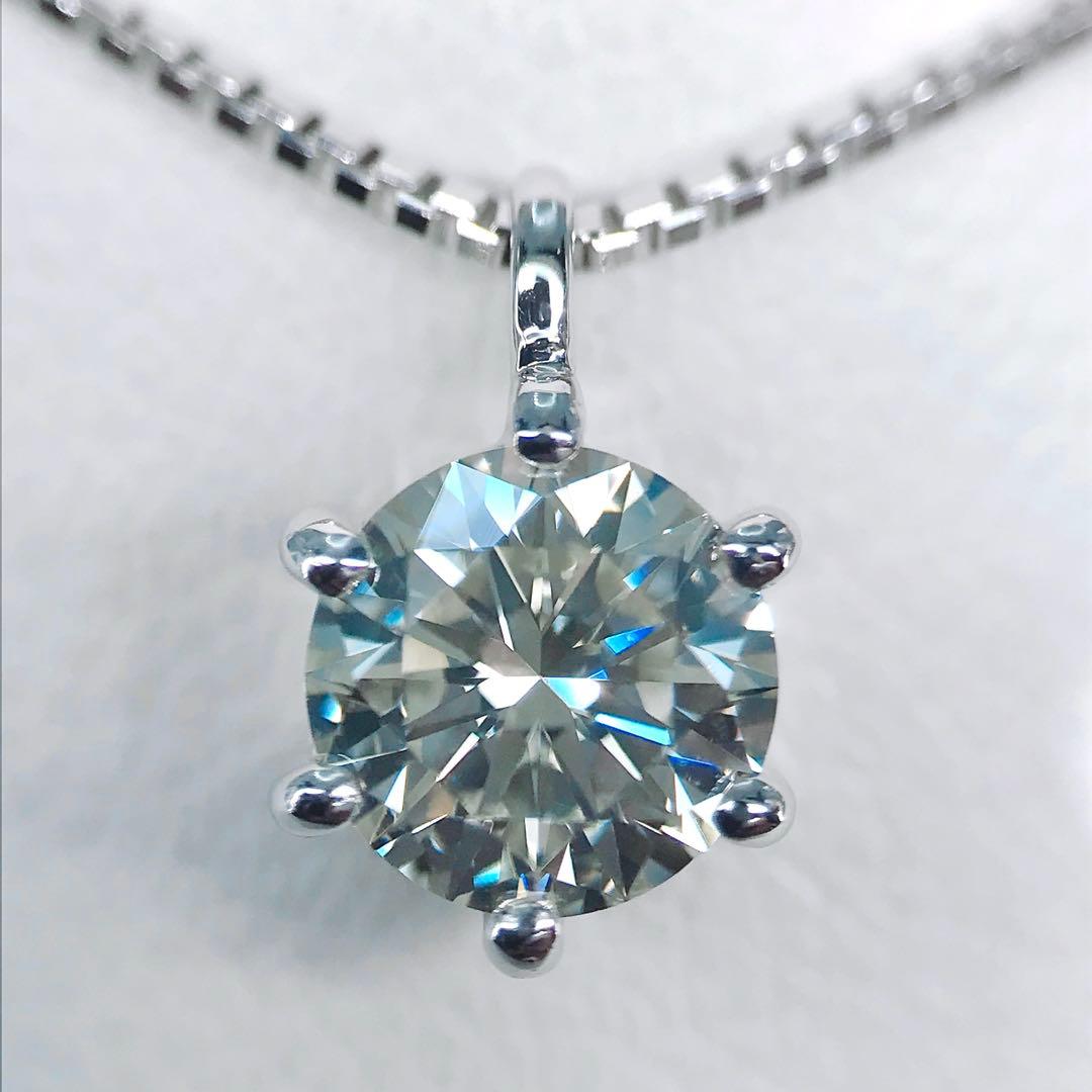 Tasaki Single Diamond Necklace with 0.55 carats diamond set in platinum, 45 cm chain, and 5.6 mm pendant width