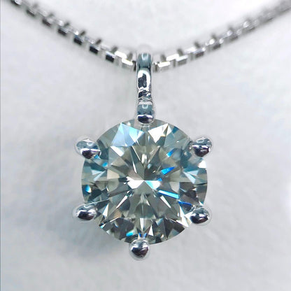 Tasaki Single Diamond Necklace with 0.55 carats diamond set in platinum, 45 cm chain, and 5.6 mm pendant width