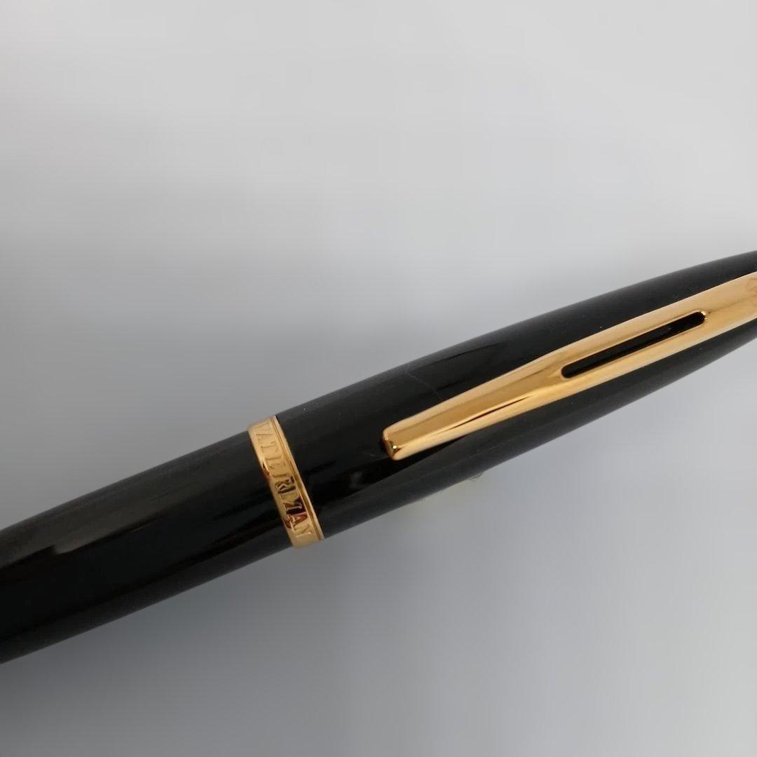 WATERMAN KAREN Black Seagull GTBP ballpoint pen with gold decoration and matching black dedicated case