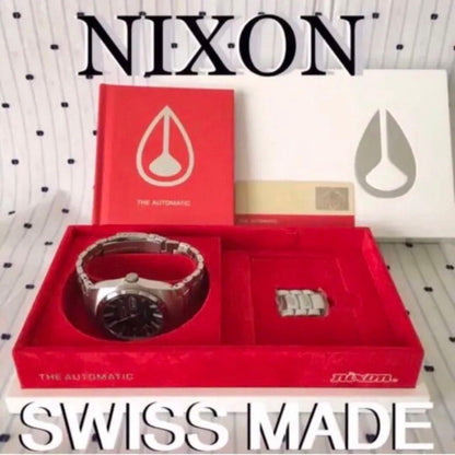 NIXON US Limited Automatic Silver-Black Men's Watch — Japanese