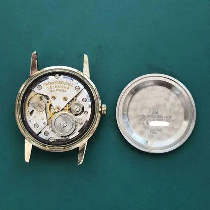 SEIKO クラウン スペシャル 23石 SD文字盤 14金張り Manual Men's Watch — Japanese