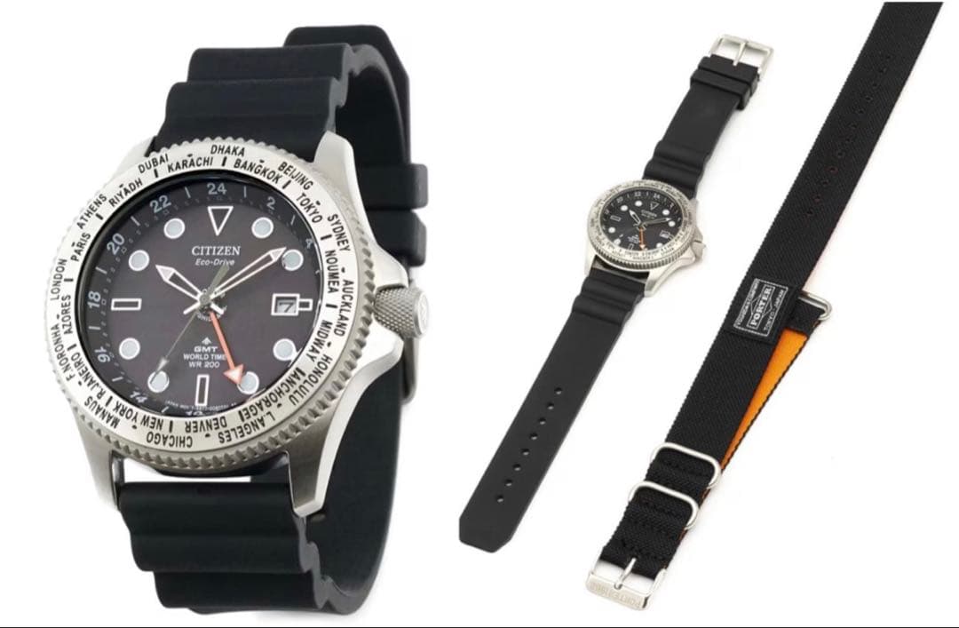 Citizen × PORTER GMT WORLD TIME Men's Watch — Japanese