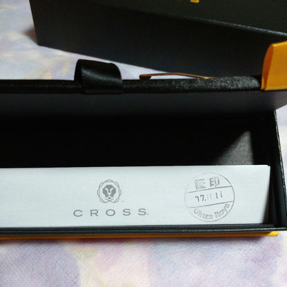 Kuro Century ballpoint pen with 10-karat gold plating and conical cap top by Cross
