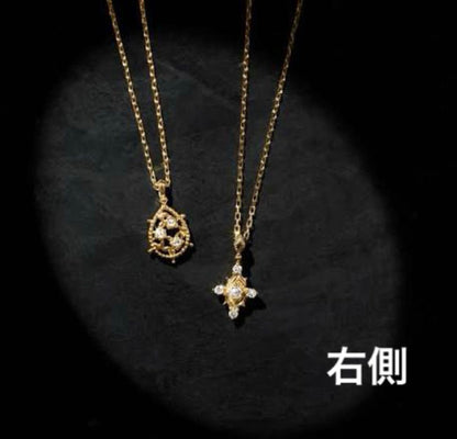 Agate Winter Limited Necklace made of K18 gold with diamond accents in a gold tone finish