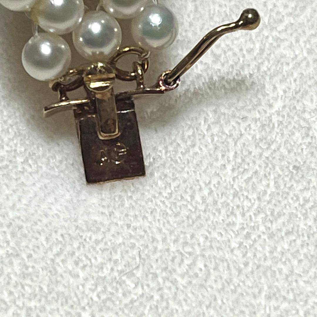 K14 Akoya pearl necklace choker weighing 32.1g with 38.5cm length displayed on white background
