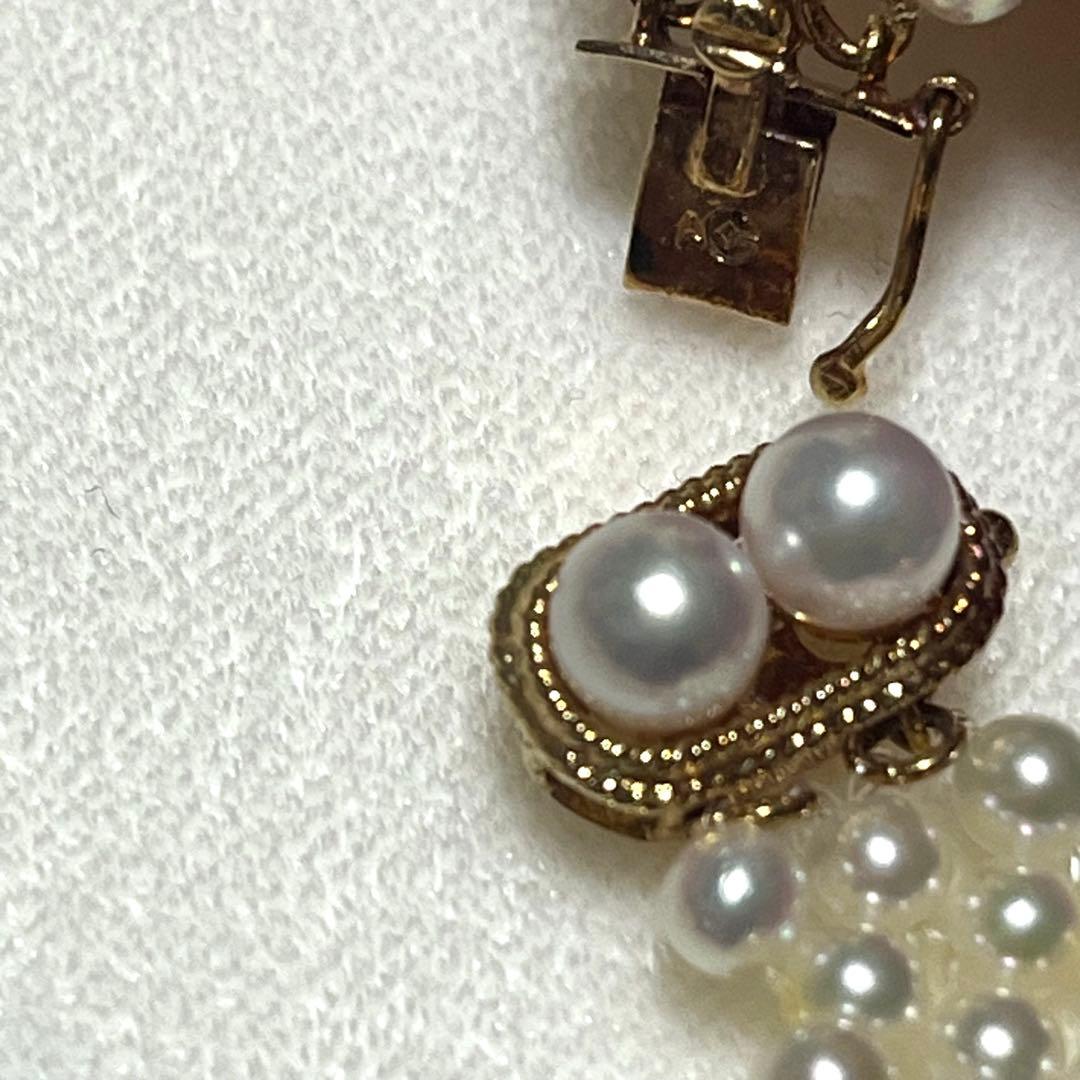 K14 Akoya pearl necklace choker weighing 32.1g with 38.5cm length displayed on white background