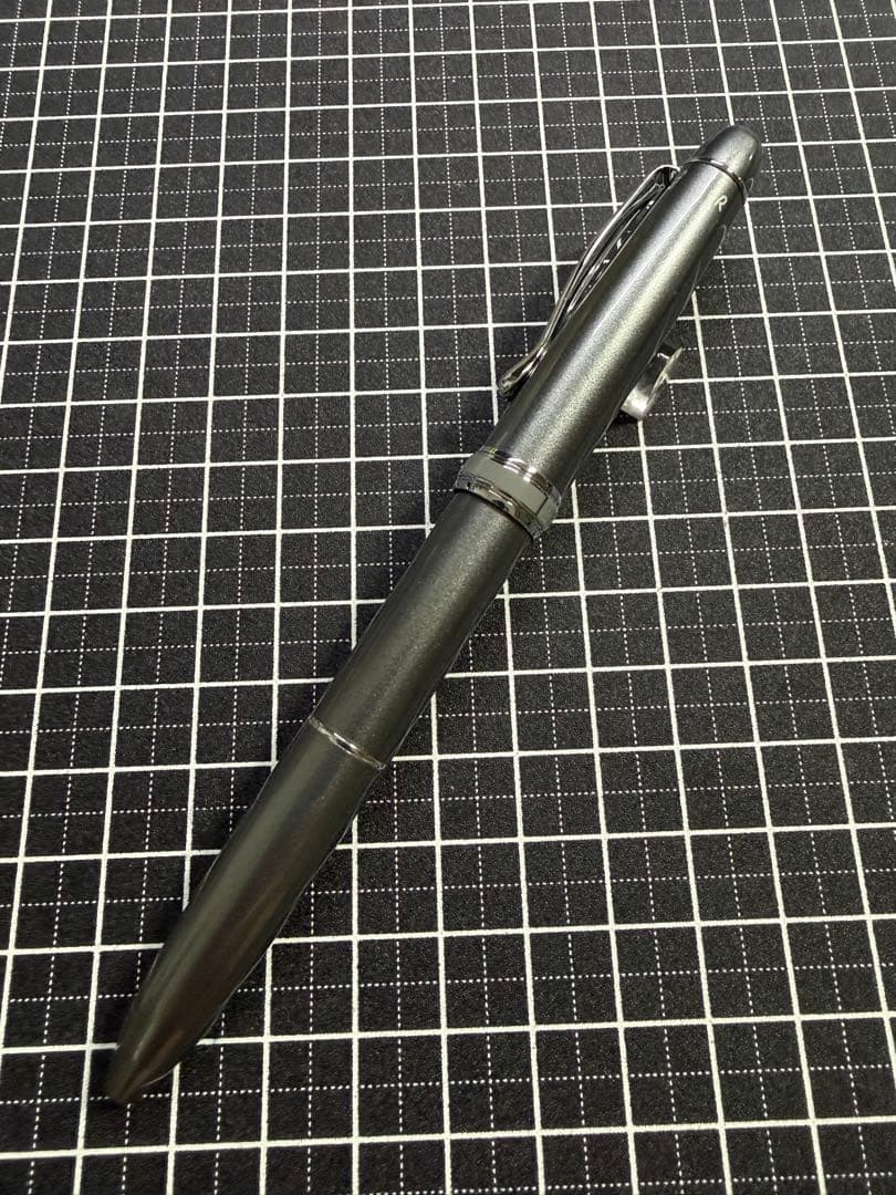 PILOT 3+1 EXEC multifunction pen in dark gray mica with black red and blue ballpoint inks and 0.5mm sharpener
