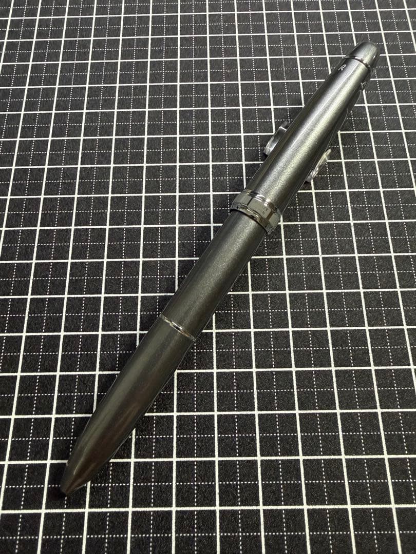 PILOT 3+1 EXEC multifunction pen in dark gray mica with black red and blue ballpoint inks and 0.5mm sharpener