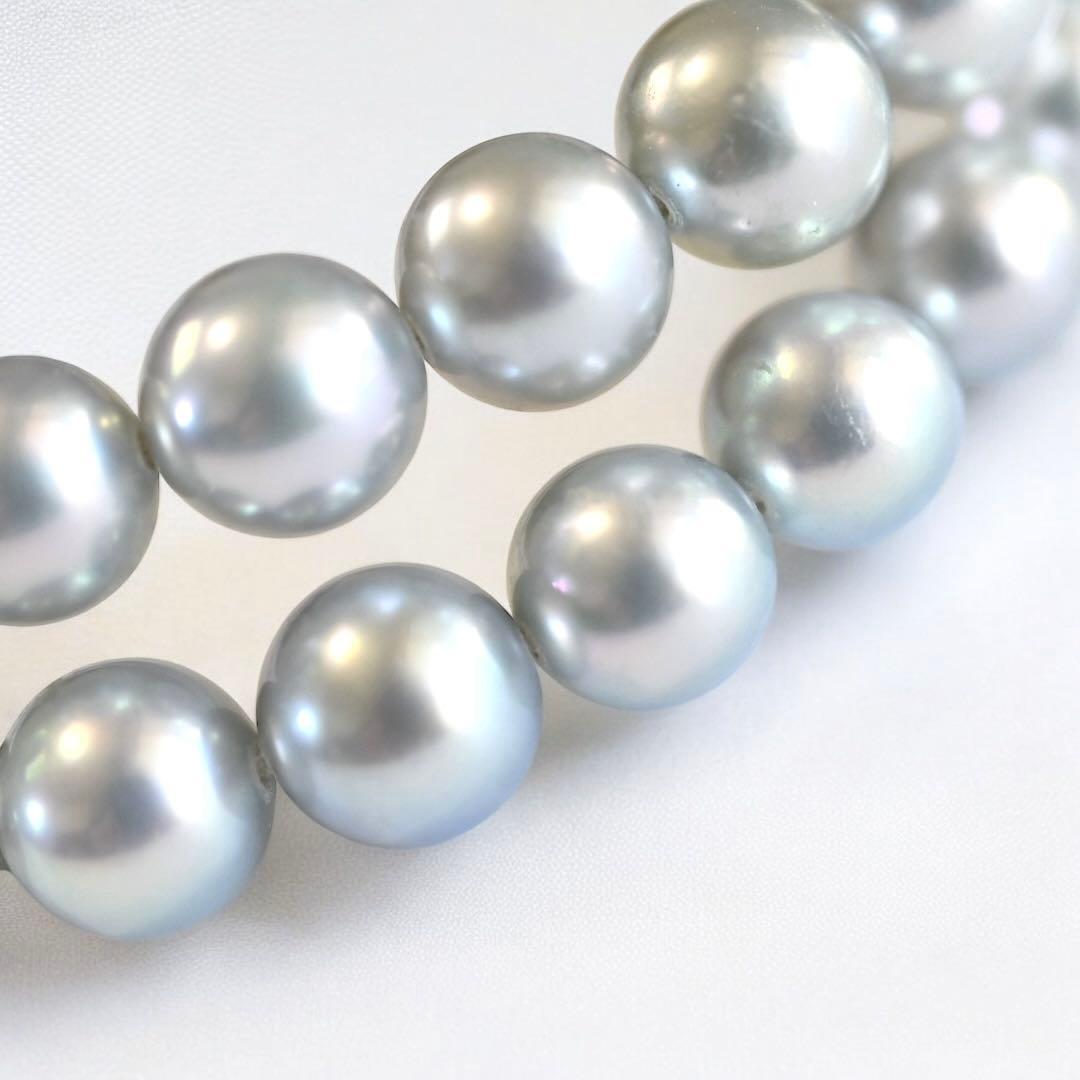 Takashi Akoya pearl necklace with 7mm gray silver pearls on a 41cm strand