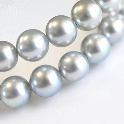 Takashi Akoya pearl necklace with 7mm gray silver pearls on a 41cm strand