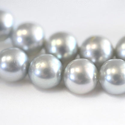 Takashi Akoya pearl necklace with 7mm gray silver pearls on a 41cm strand
