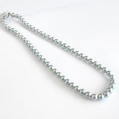 Takashi Akoya pearl necklace with 7mm gray silver pearls on a 41cm strand
