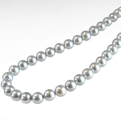 Takashi Akoya pearl necklace with 7mm gray silver pearls on a 41cm strand