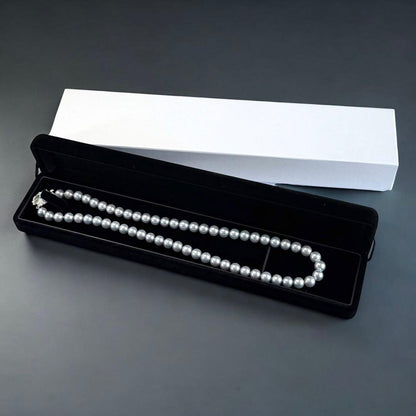 Takashi Akoya pearl necklace with 7mm gray silver pearls on a 41cm strand