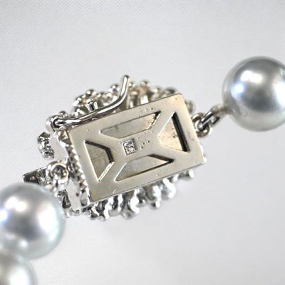 Takashi Akoya pearl necklace with 7mm gray silver pearls on a 41cm strand