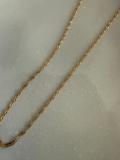 agete K18 gold tone necklace 50cm length simple chain with no decorations