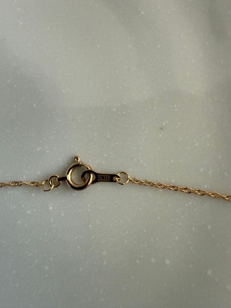 agete K18 gold tone necklace 50cm length simple chain with no decorations
