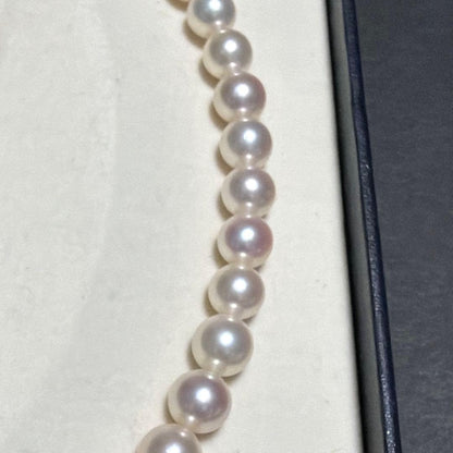 TASAKI Akoya Pearl Necklace featuring 8.5 mm pearls with excellent luster on a 42 cm strand