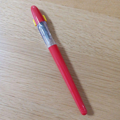 Pilot Penmanship Pen Fountain Pen EF Extra Fine nib in discontinued red color with case and ink