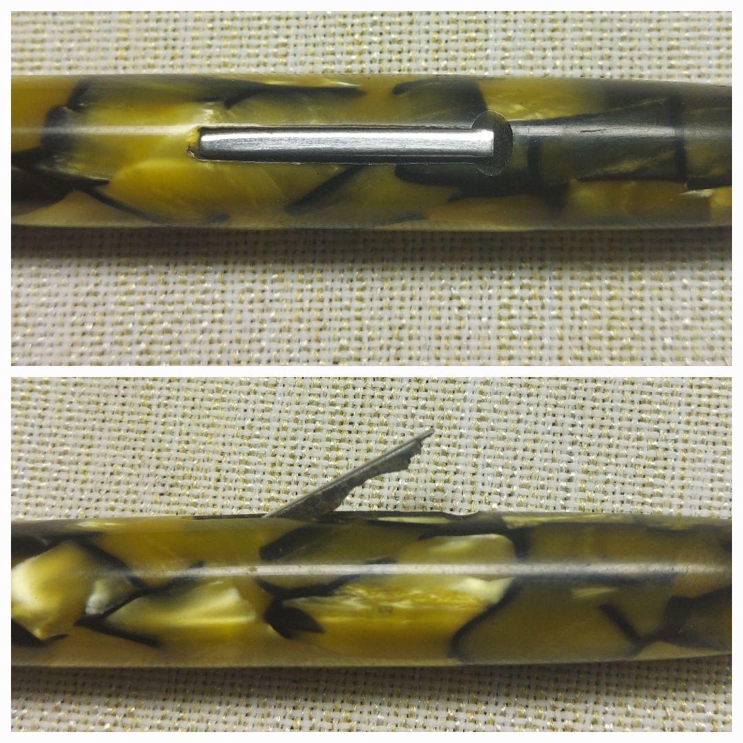 Vintage Pilot Marble 14K gold fountain pen nib with possible scratches and stains