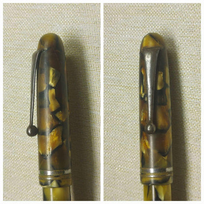 Vintage Pilot Marble 14K gold fountain pen nib with possible scratches and stains