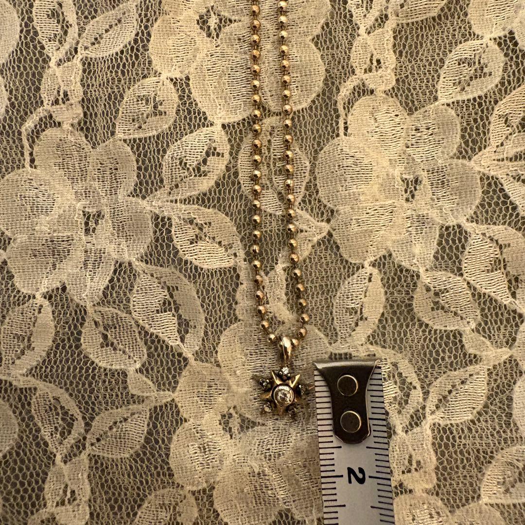 agete K10 diamond necklace with 0.22 carat diamonds on a sterling silver ball chain