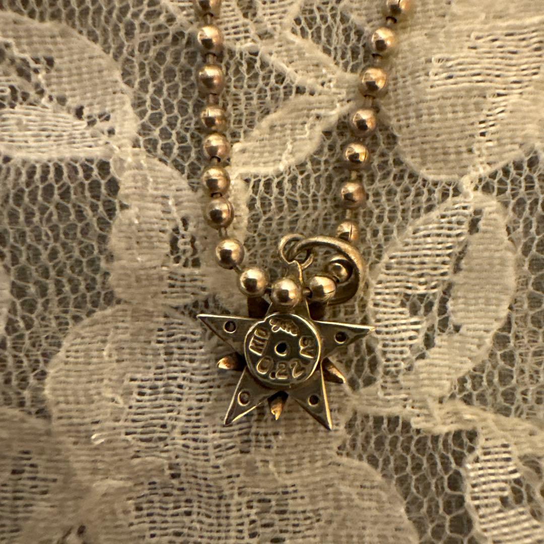 agete K10 diamond necklace with 0.22 carat diamonds on a sterling silver ball chain