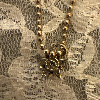 agete K10 diamond necklace with 0.22 carat diamonds on a sterling silver ball chain