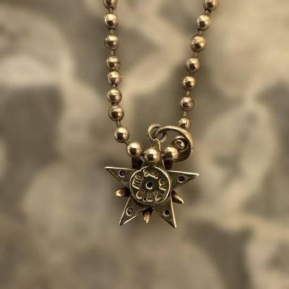 agete K10 diamond necklace with 0.22 carat diamonds on a sterling silver ball chain