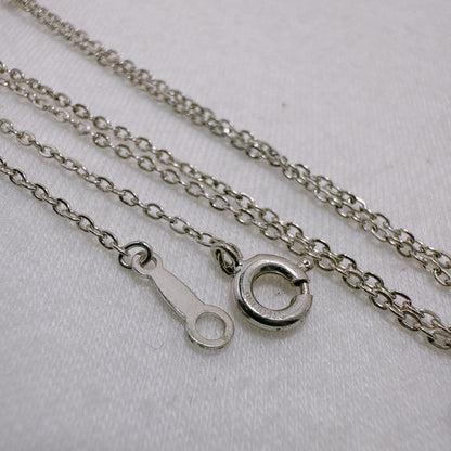 MIKIMOTO silver single Akoya pearl necklace with approximately 40cm chain on white background