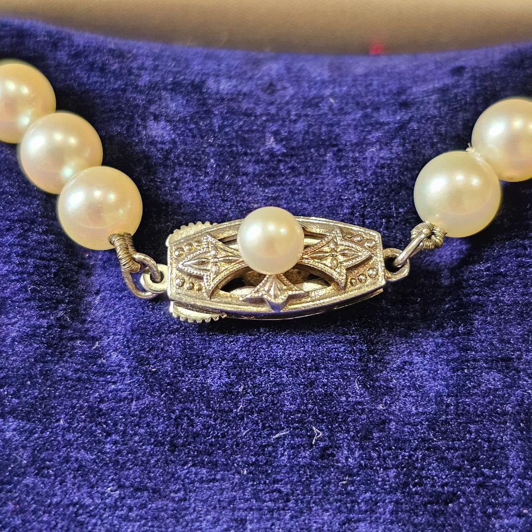 Mikimoto pearl necklace with 5.5mm pearls on 40cm SV925 sterling silver chain