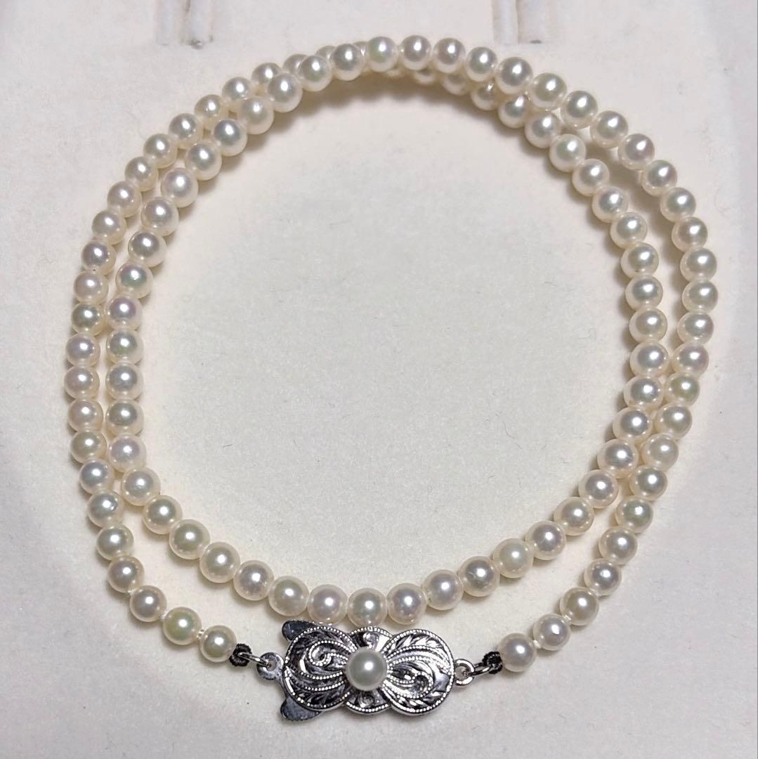 Mikimoto Akoya Pearl Necklace featuring 4.0mm baby pearls with strong luster and a 38 cm clasp length