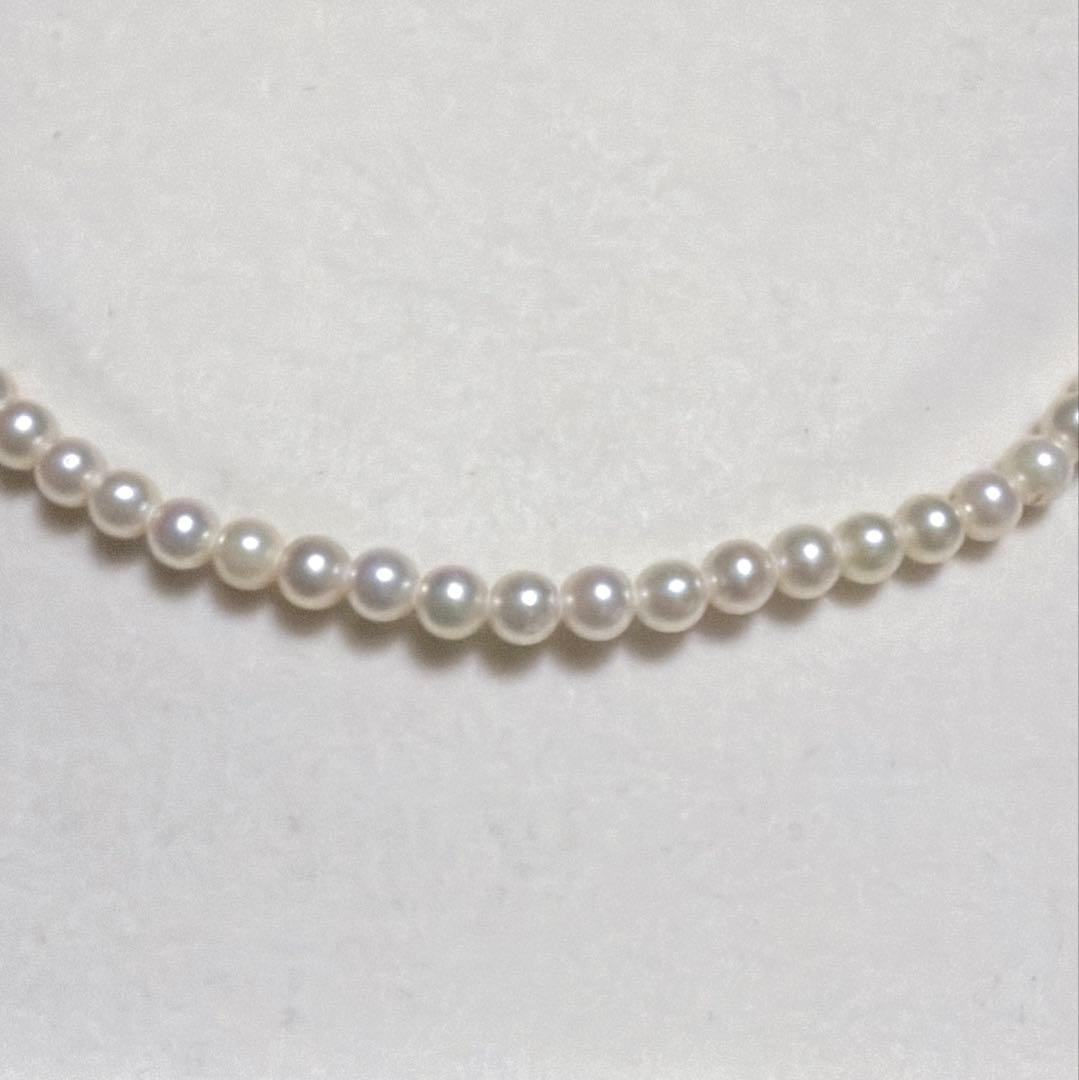 Mikimoto Akoya Pearl Necklace featuring 4.0mm baby pearls with strong luster and a 38 cm clasp length
