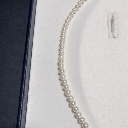 Mikimoto Akoya Pearl Necklace featuring 4.0mm baby pearls with strong luster and a 38 cm clasp length