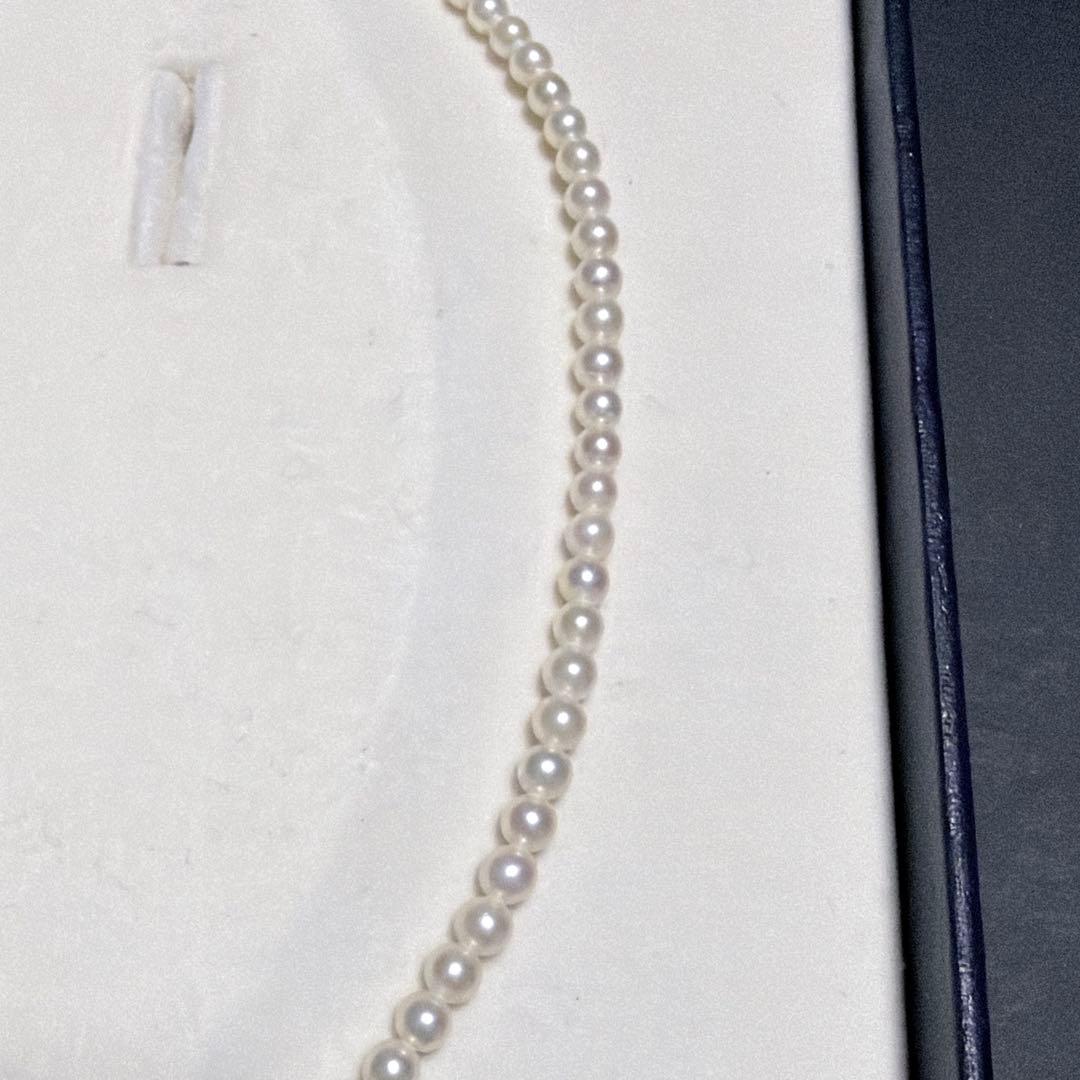 Mikimoto Akoya Pearl Necklace featuring 4.0mm baby pearls with strong luster and a 38 cm clasp length