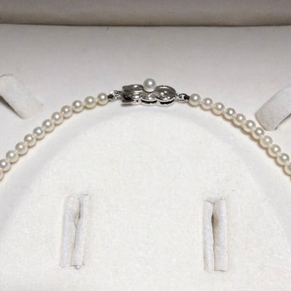 Mikimoto Akoya Pearl Necklace featuring 4.0mm baby pearls with strong luster and a 38 cm clasp length