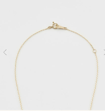 Agete K10 yellow gold diamond necklace with 40cm chain and 0.3 x 1 cm pendant featuring a small center diamond