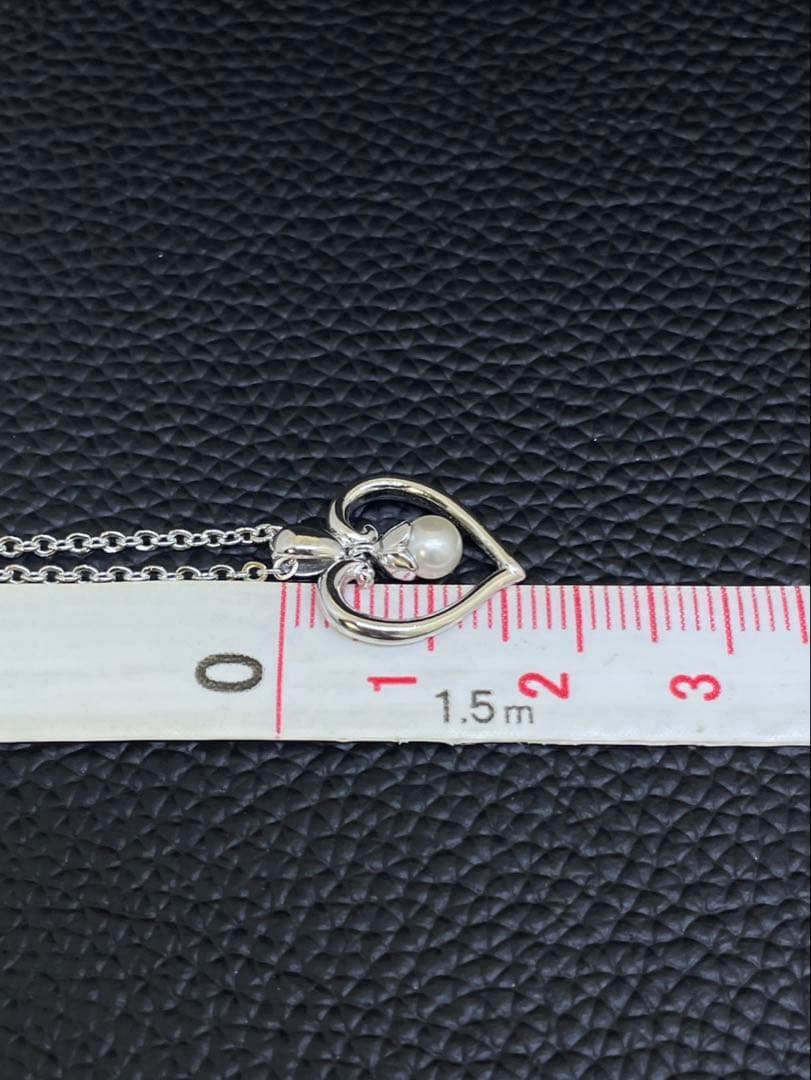 MIKIMOTO Silver925 necklace with heart-shaped pearl pendant on a 40 cm chain
