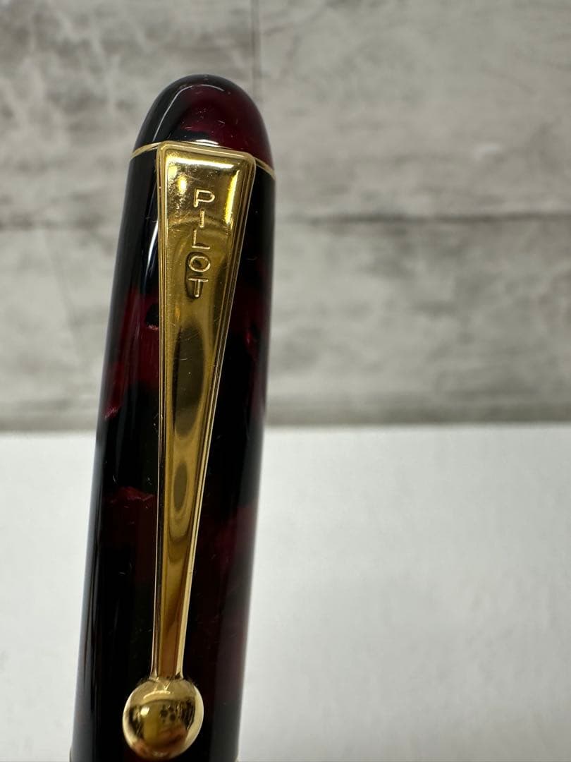 PILOT Marble Red oil-based ballpoint pen with marble finish, made in Japan