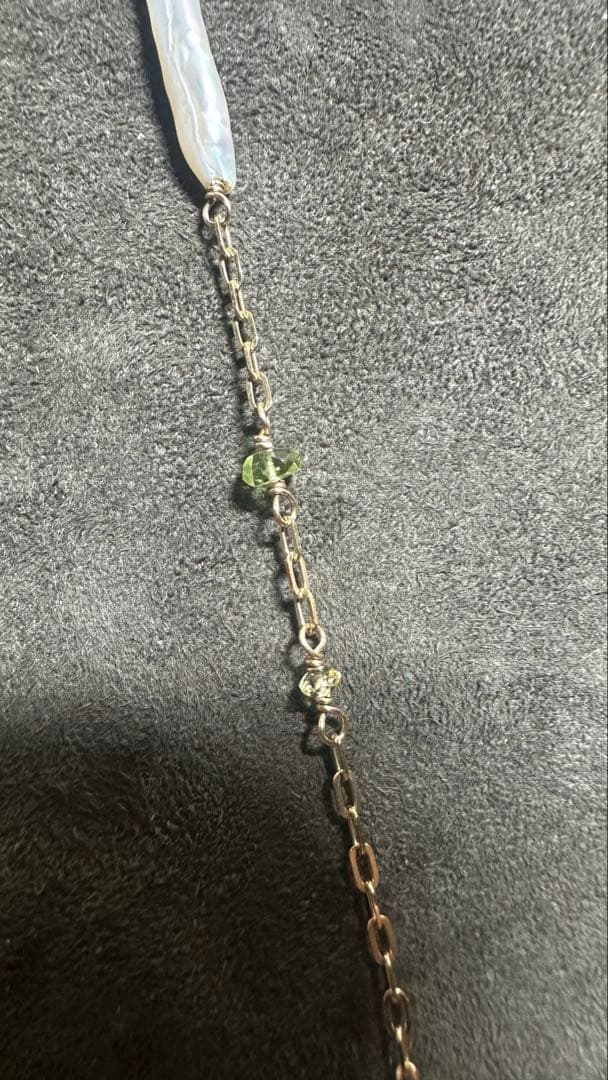 agete K10 authentic pearl bracelet with 10 karat gold chain and white pearls 17 cm length