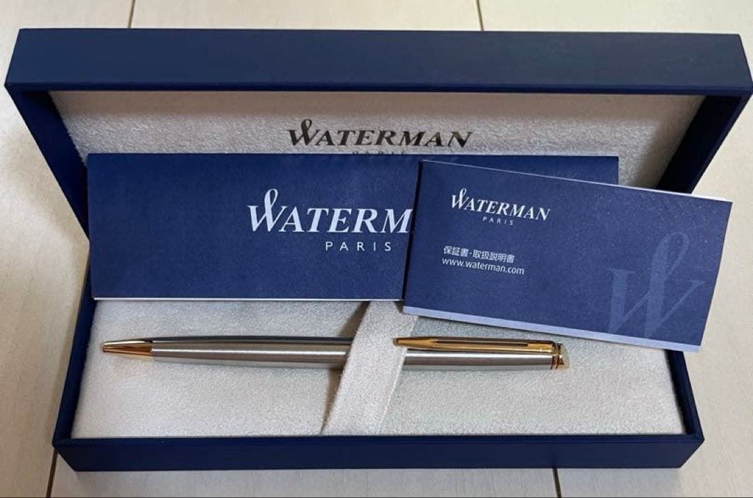 Close-up of a Waterman Ballpoint Pen with sleek metallic finish on a white background
