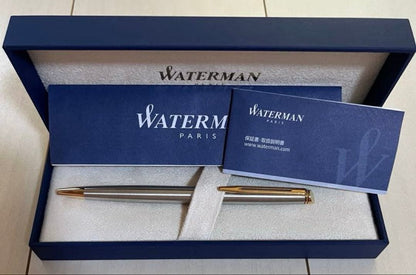 Close-up of a Waterman Ballpoint Pen with sleek metallic finish on a white background