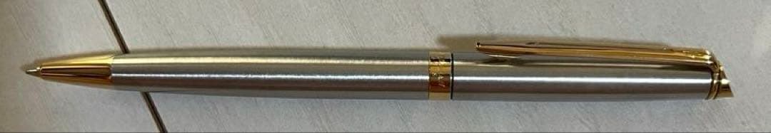 Close-up of a Waterman Ballpoint Pen with sleek metallic finish on a white background