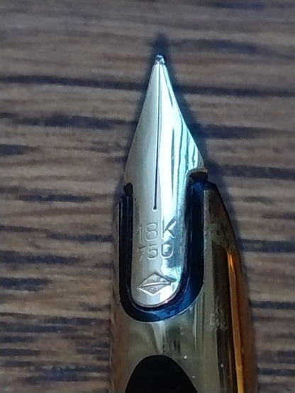 WATERMAN Fountain Pen PLAQUE OR G 18K 750 gold nib with original box in home storage condition