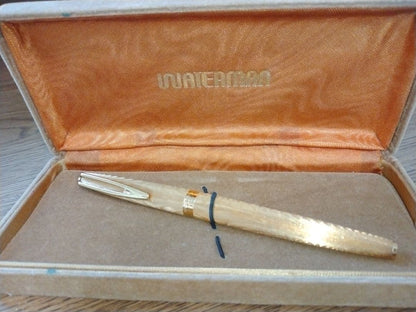 WATERMAN Fountain Pen PLAQUE OR G 18K 750 gold nib with original box in home storage condition